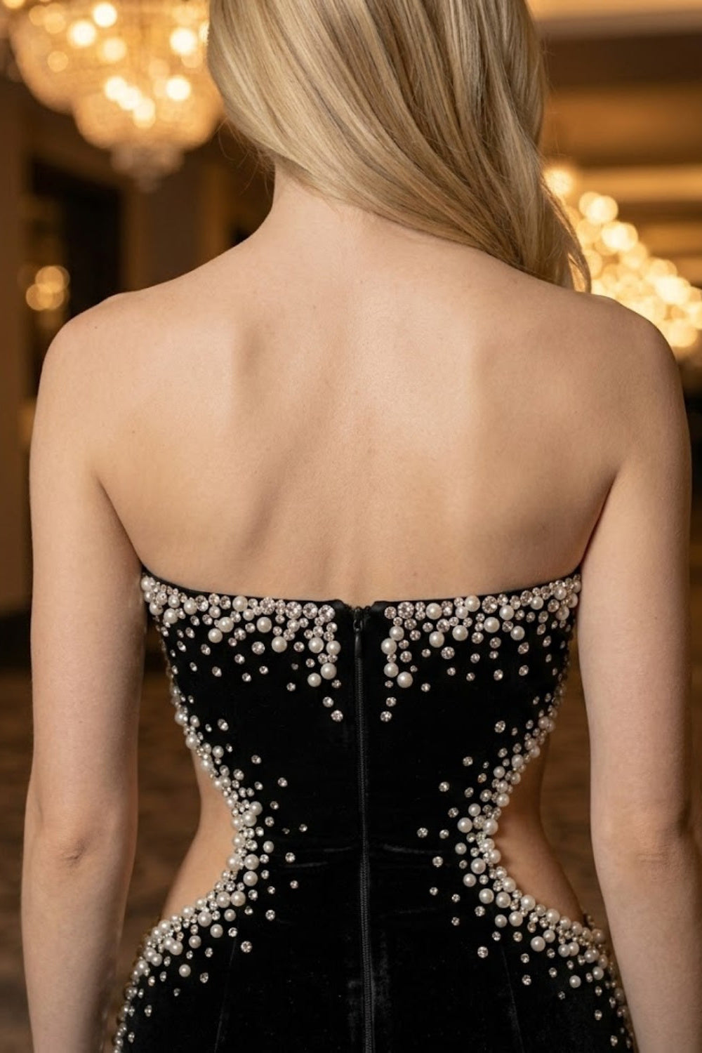 Black Sheath Sweetheart Long Prom Dress with Slit
