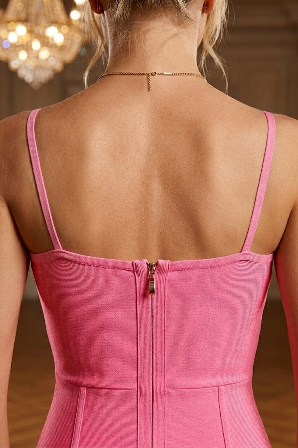 Corset Pink Bodycon Spaghetti Straps Mini Homecoming Dress