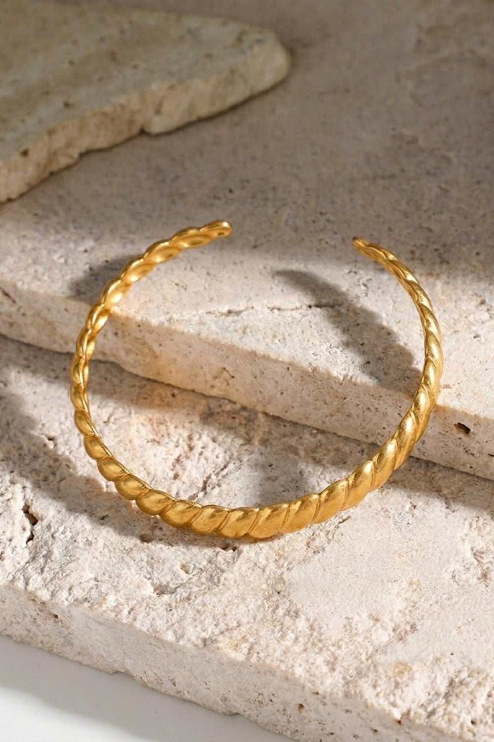 Gold Twisted Open Cuff Bracelet