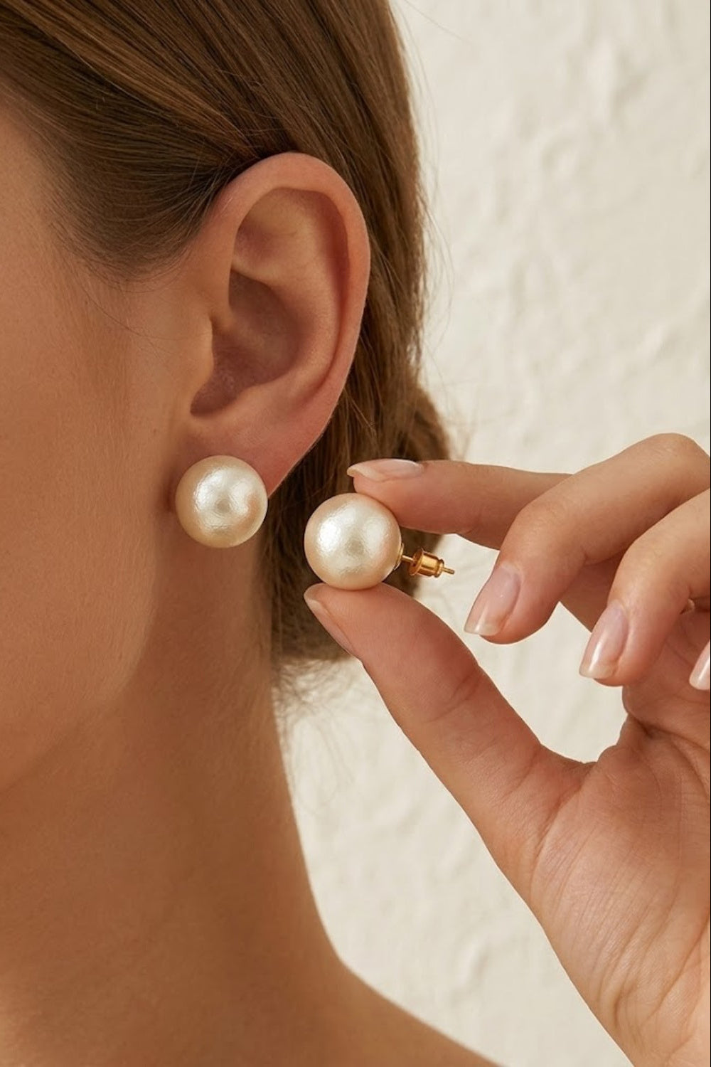 Double Pearl Stud Earrings