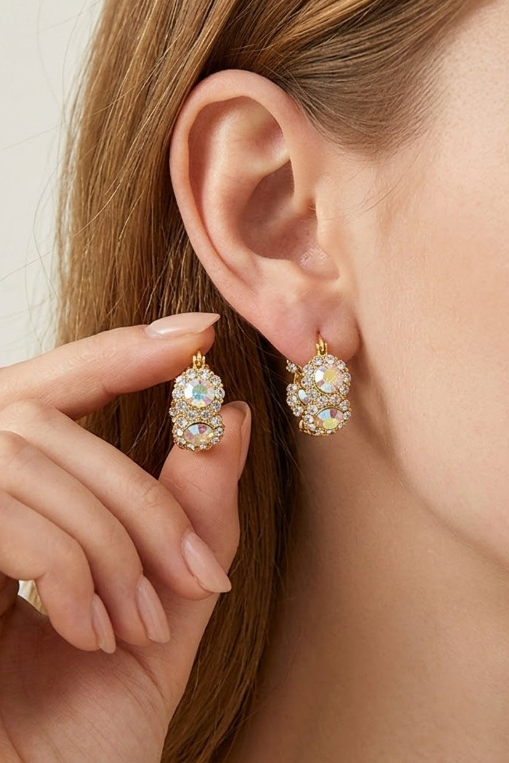Amber Crystal Hoop Earrings