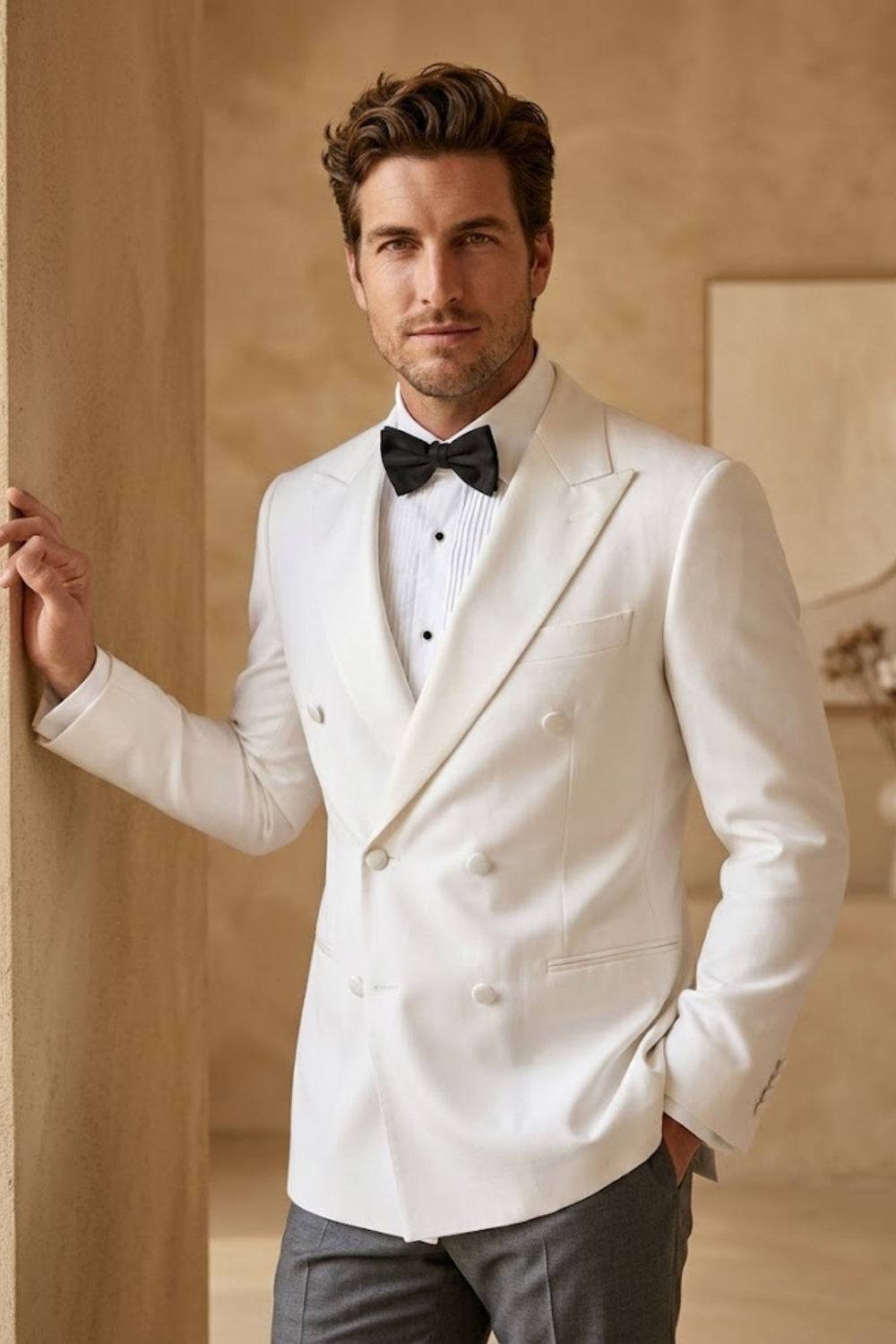 White Slim Wedding Suit