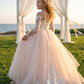 Pink A Line Round Neck Long Sleeve Lace Tulle Flower Girl Dress