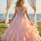 Pink A Line Round Neck Sleeveless Tulle Flower Girl Dress