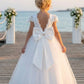 White A Line Round Neck Lace Tulle Flower Girl Dress