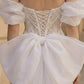 Sparkly Ivory A Line Off the Shoulder Long Prom Dress with Bow