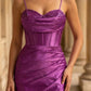 Purple Mermaid Spaghetti Straps Long Prom Dress with Slit