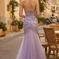 Light Purple Mermaid Sweetheart Maxi Prom Dress with Appliques