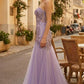 Light Purple Mermaid Sweetheart Maxi Prom Dress with Appliques