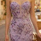 Light Purple Mermaid Sweetheart Maxi Prom Dress with Appliques
