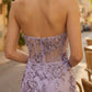 Light Purple Mermaid Sweetheart Maxi Prom Dress with Appliques