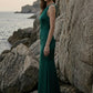 Emerald Green Sheath One Shoulder Long Formal Dress