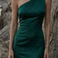 Emerald Green Sheath One Shoulder Long Formal Dress