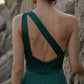 Emerald Green Sheath One Shoulder Long Formal Dress