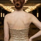 Sparkly Champagne Strapless Mermaid Long Evening Dress with Slit