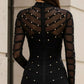 Black Sheath High Neck Short Prom Dress with Beading