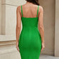 Simple Green Sheath Sweetheart Midi Prom Dress