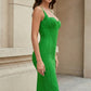 Simple Green Sheath Sweetheart Midi Prom Dress