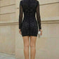 Black Sheath High Neck Short Prom Dress with Beading
