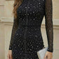 Black Sheath High Neck Short Prom Dress with Beading