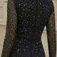 Black Sheath High Neck Short Prom Dress with Beading
