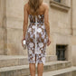 Brown sheath Sweetheart Short Prom Dress with Floral Embroidery