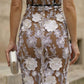 Brown sheath Sweetheart Short Prom Dress with Floral Embroidery