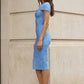 Simple Blue Bodycon One Shoulder Long Formal Dress