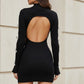 Black Bodycon High Neck Short Homecoming Dress with Cut Out