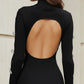 Black Bodycon High Neck Short Homecoming Dress with Cut Out