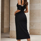 Black Bodycon Asymmetrical Long Prom Dress with Slit