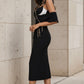 Black Bodycon Asymmetrical Long Prom Dress with Slit