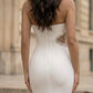 White Mermaid Strapless Long Prom Dress with Rhinestone