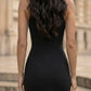 Black Mermaid Round Neck Long Prom Dress with Cut Out