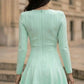 Mint Green A Line V-Neck Short Homecoming Dress with Buttons