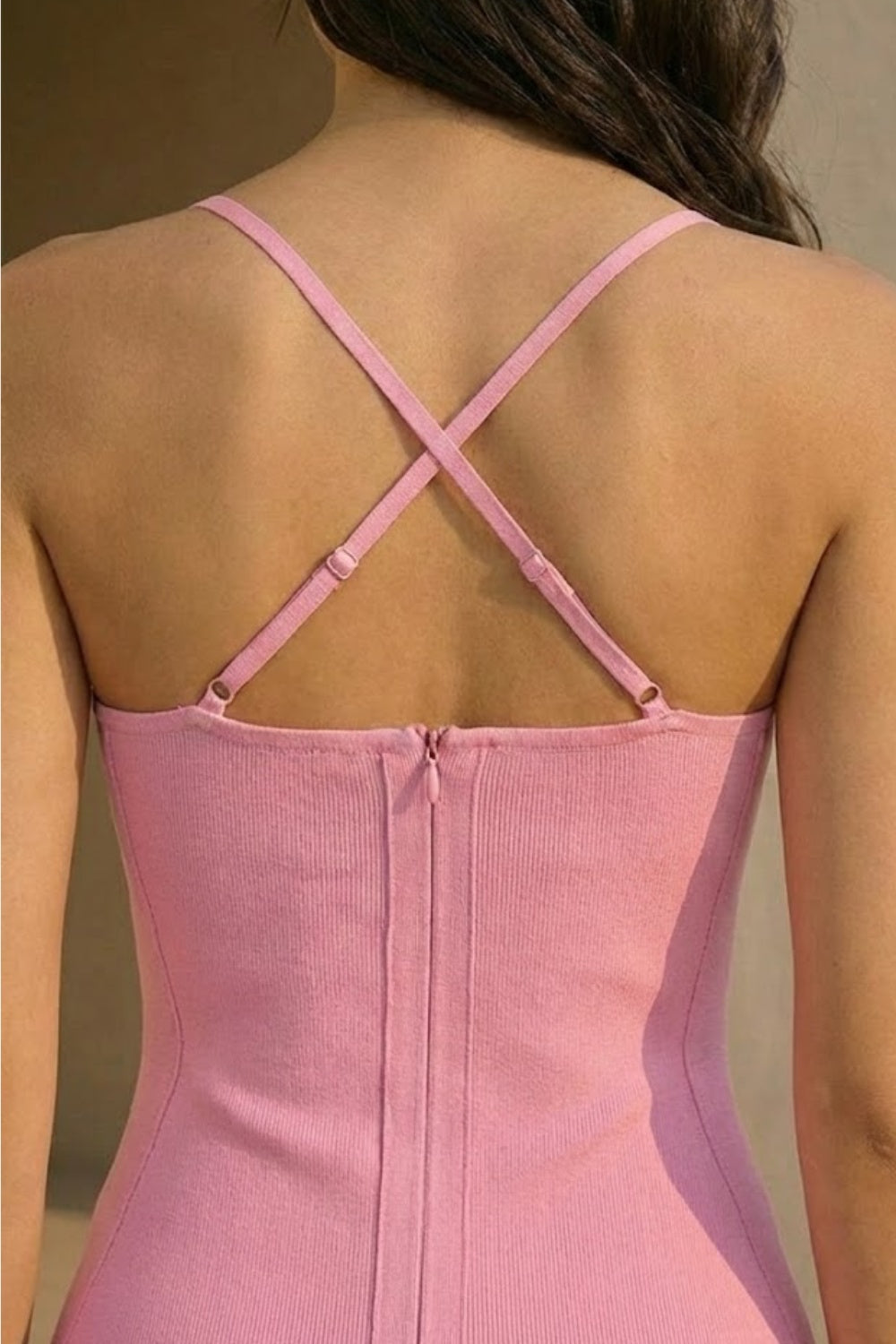 Simple Pink Mermaid Spaghetti Straps Long Prom Dress