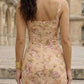 Yellow Floral Mermaid Scoop Long Prom Dress