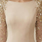Dusty Pink A Line Scoop Long Formal Dress with Sequins