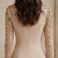 Dusty Pink A Line Scoop Long Formal Dress with Sequins