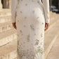 White Sheath High Neck Long Formal Dress with Rhinestone
