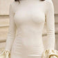 Simple White Sheath High Neck Long Prom Dress