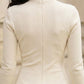 Simple White Sheath High Neck Long Prom Dress