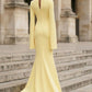 Yellow Mermaid High Neck Maxi Formal Dress