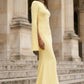 Yellow Mermaid High Neck Maxi Formal Dress