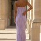 Lavender Sheath Strapless Long Formal Dress
