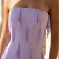 Lavender Sheath Strapless Long Formal Dress