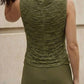 2 Piece Olive Sheath Round Neck Ruched Maxi Formal Dress