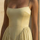 Yellow A-Line Spaghetti Straps Long Formal Dress