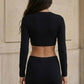 2 Piece Black Sheath High Neck Ankle Length Formal Dress with Rhinestone