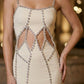 Apricot Mermaid Spaghetti Straps Long Formal Dress with Cut Out